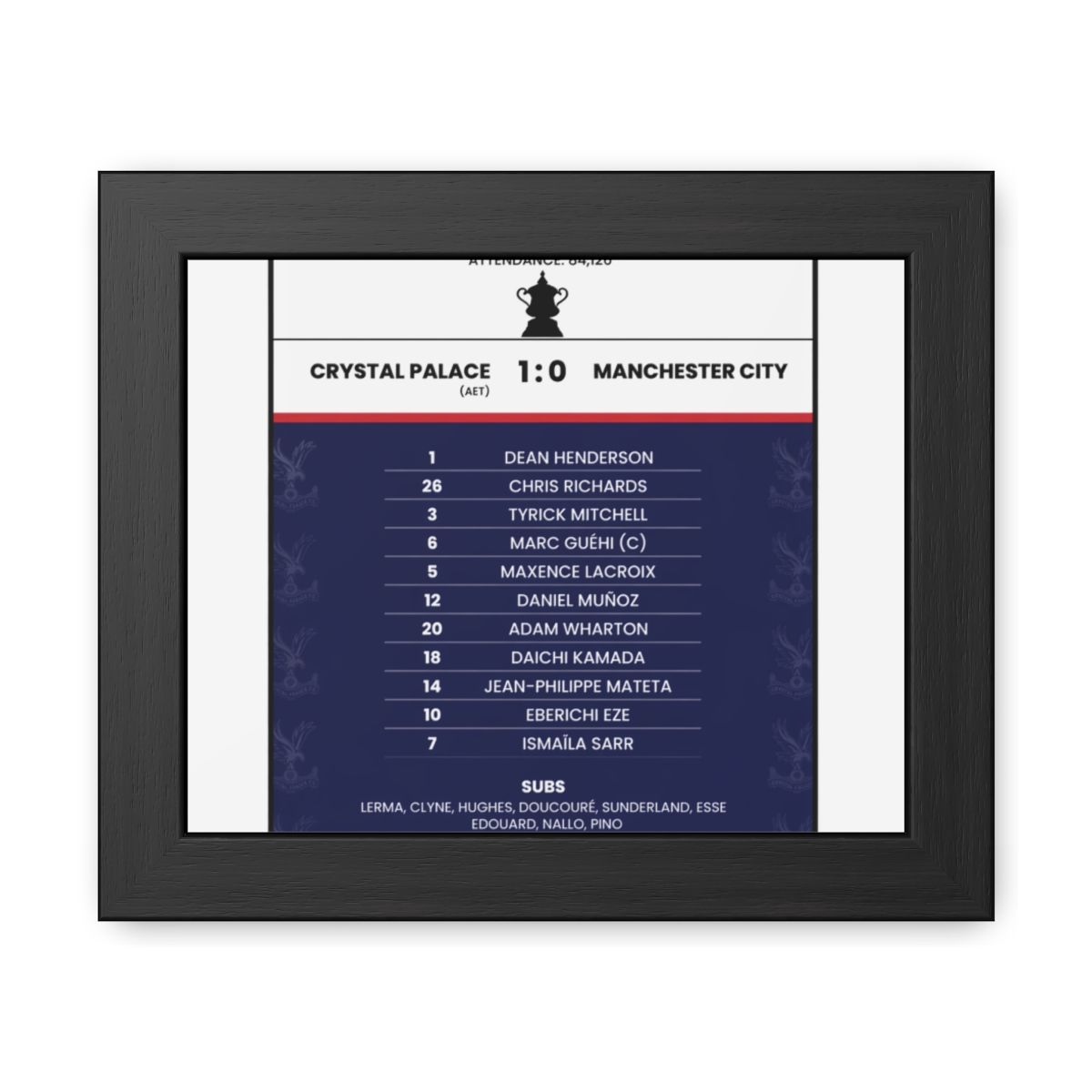 2025 FA Cup Final Crystal Palace Victory Poster | Bold Wall Art Print - Official posters merchandise